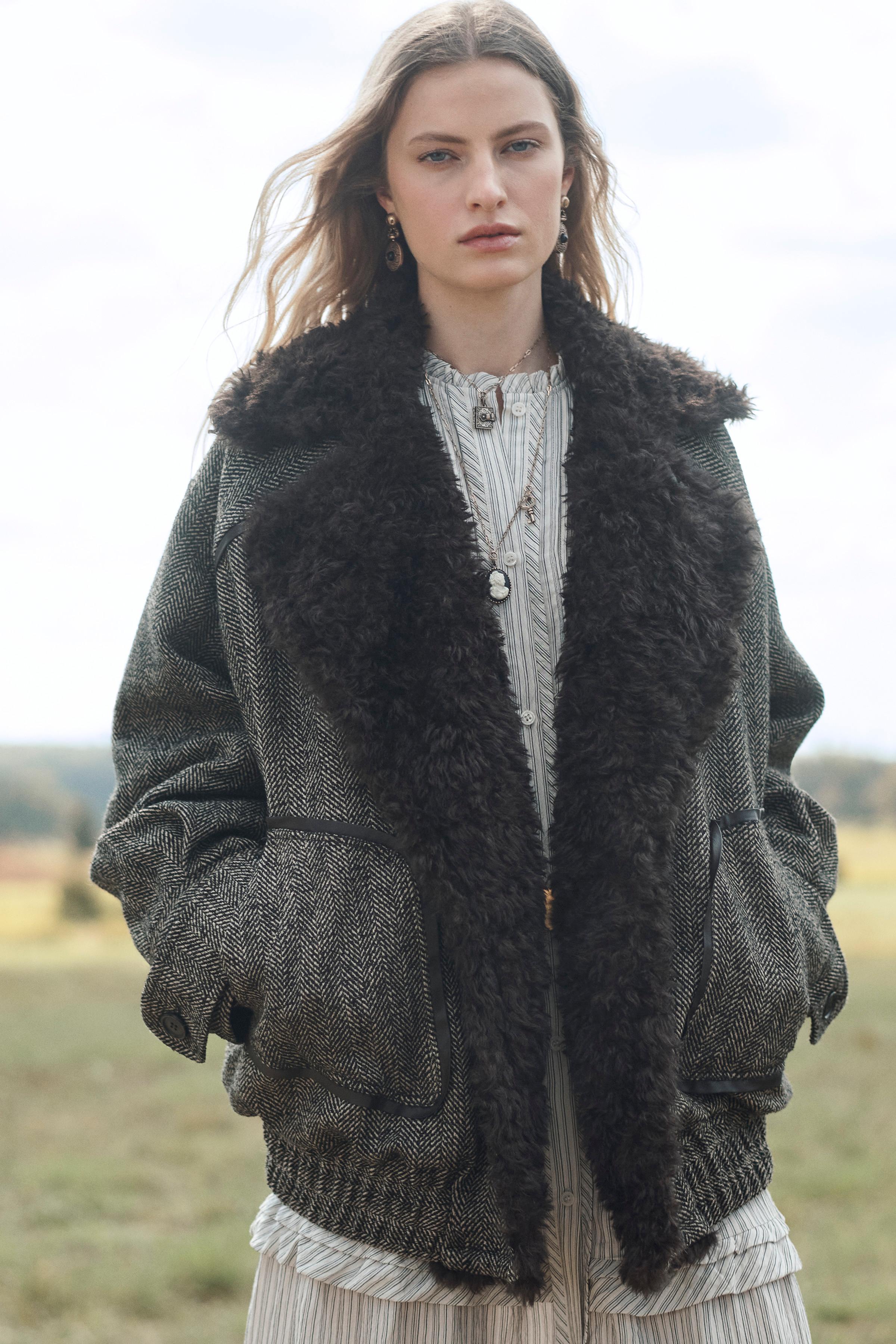 CONTRASTING HERRINGBONE LIMITED EDITION BOMBER JACKET